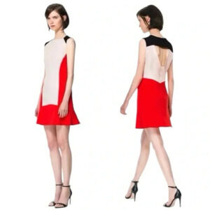 ZARA | Colorblock Mini Cutout Sleeveless Sheath Dress Size M